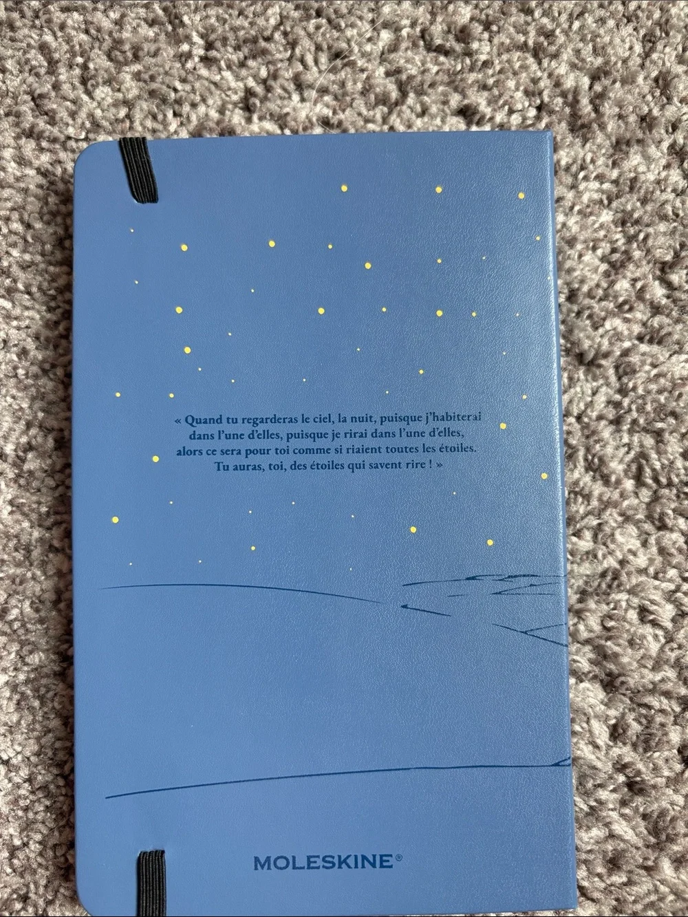 Le Petit Prince Blue Hardcover Notebook with Yellow Airplane Design